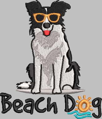 Beach Dog Embroidery File