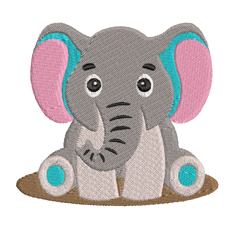 Cute Elephant Embroidery File