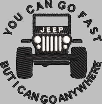 Jeep I Can Go Anywhere Embroidery File