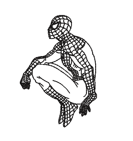Spiderman Line Art Embroidery File
