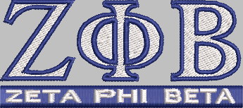 Zeta Phi Beta Embroidery File