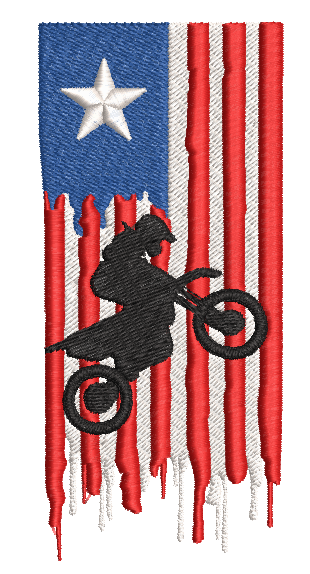 Flag Biker Embroidery File