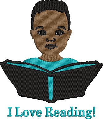 I Love Reading Boy Embroidery File